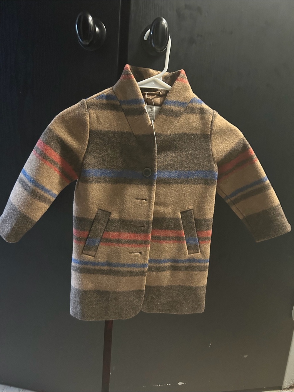 Banana Republic Kids Brown Stripe Wool Pea Coat